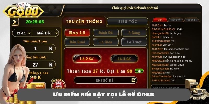 Ưu điểm nổi bật tại Lô đề Go88